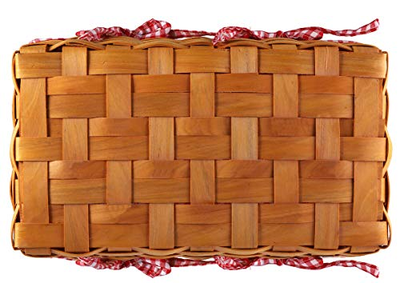 Rattan Picnic Basket Natural Color Set With Cooler Bottle Rectangular Wicker