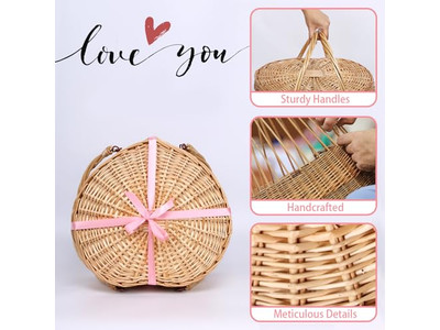 Small Picnic Basket Rts Storage With Handle Service For 4 Shape Home
