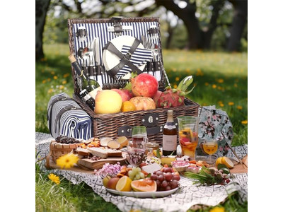 Vintage Suitcase Picnic Basket With Detachable Shipping Red Shoes Rattan